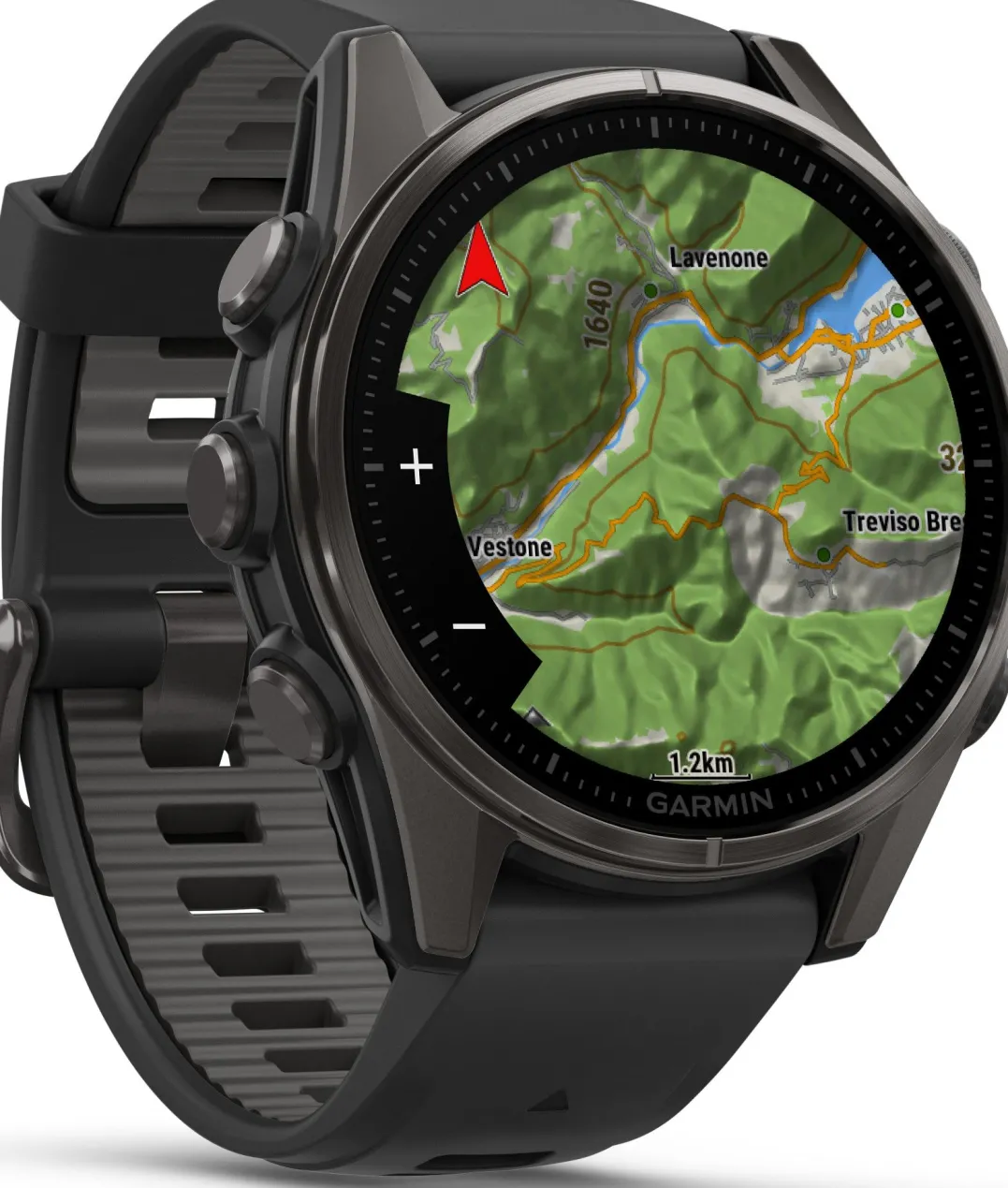 Garmin Fenix 8 Amoled 43mm, Sapphire Carbon Gray DLC Titanium - Black/Pebble Grey Silicone Strap