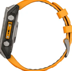 Garmin Fenix 8 Amoled 47mm, Sapphire Titanium - Spark Orange/Graphite Silicone Strap