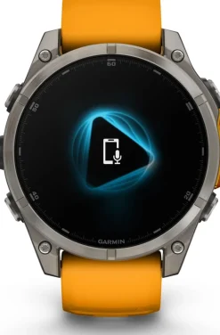 Garmin Fenix 8 Amoled 47mm, Sapphire Titanium - Spark Orange/Graphite Silicone Strap