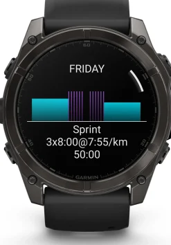 Garmin Fenix 8 Amoled 51mm, Sapphire Carbon Gray DLC Titanium - Black/Pebble Grey Silicone Strap