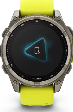 Garmin Fenix 8 Solar 47mm, Sapphire Solar Titanium - Amp Yellow/Graphite Silicone Strap