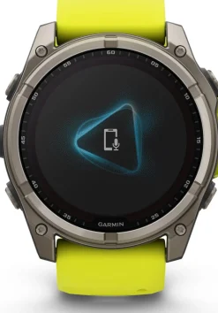 Garmin Fenix 8 Solar 51mm, Sapphire Solar Titanium - Amp Yellow/Graphite Silicone Strap