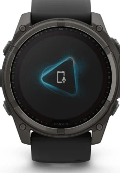 Garmin Fenix 8 Solar 51mm, Sapphire Solar Carbon Gray DLC Titanium - Black/Pebble Grey Silicone Strap