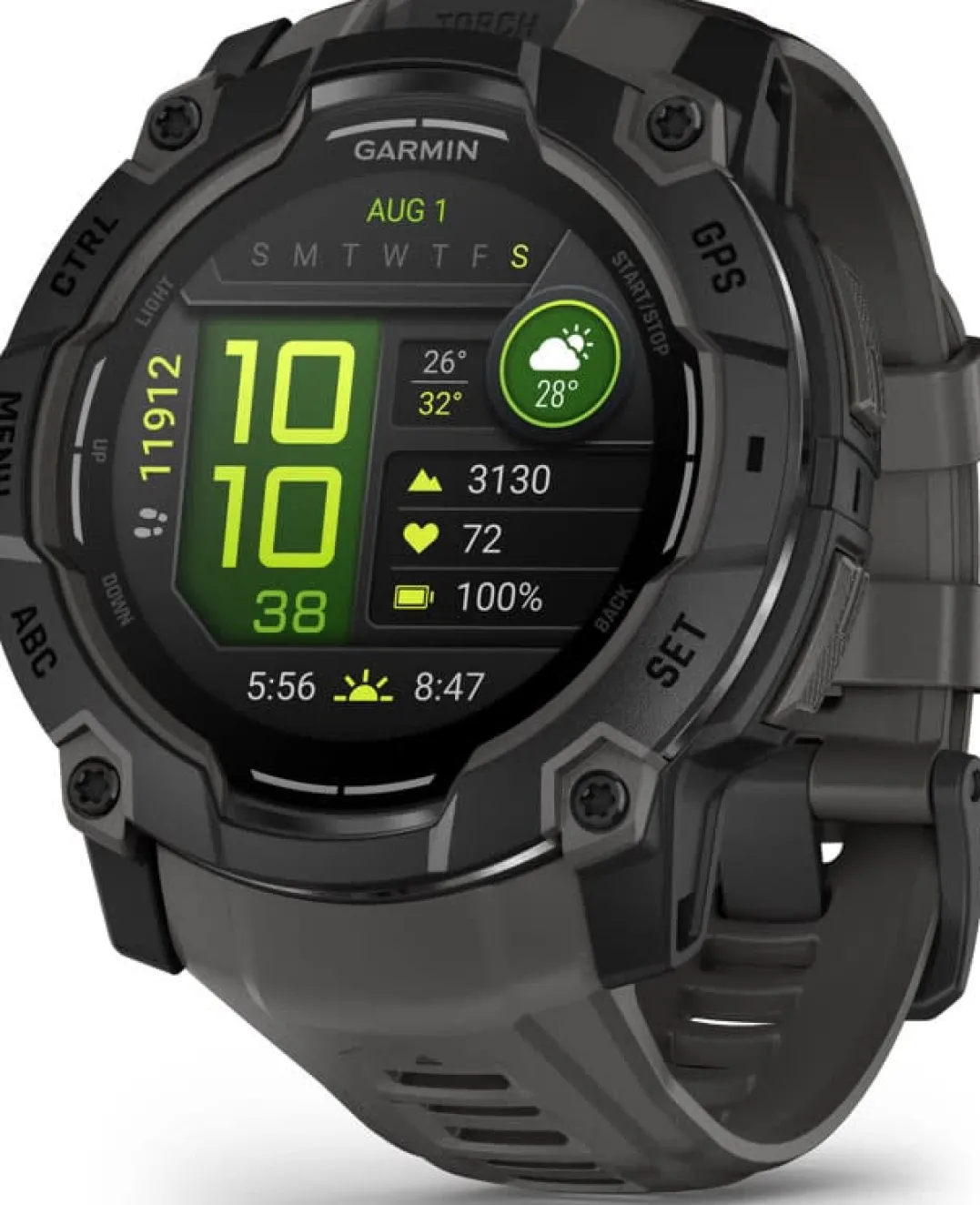 Garmin Instinct 3 AMOLED, 50mm Black Bezel With Charcoal Band