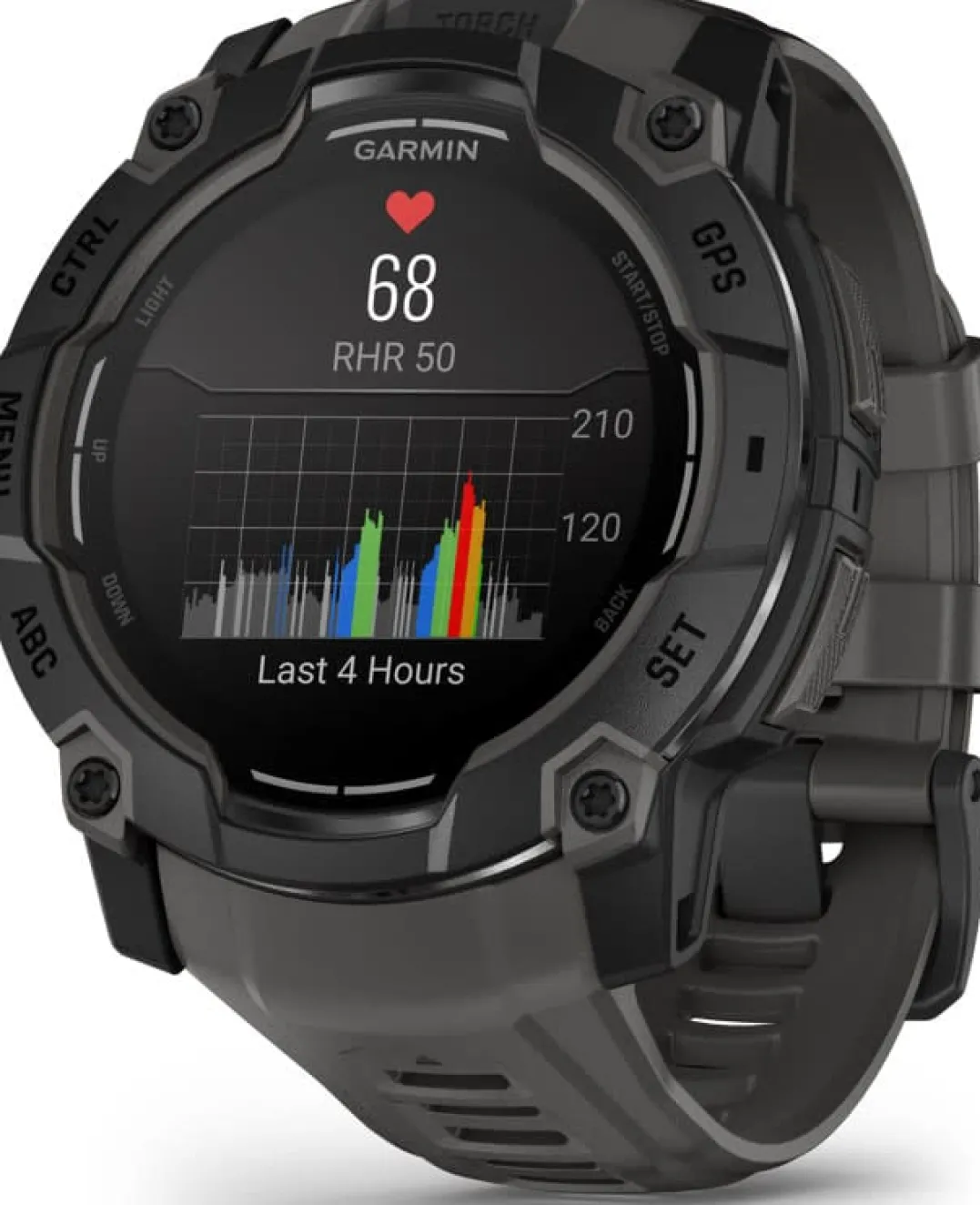 Garmin Instinct 3 AMOLED, 50mm Black Bezel With Charcoal Band