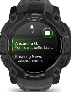 Garmin Instinct 3 AMOLED, 50mm Black Bezel With Charcoal Band