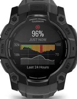 Garmin Instinct 3 AMOLED, 50mm Black Bezel With Charcoal Band