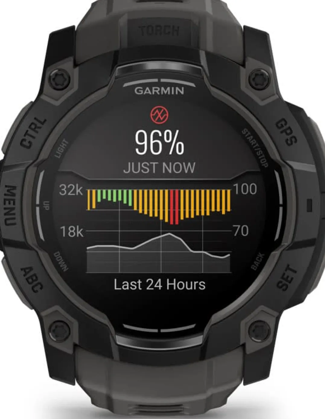 Garmin Instinct 3 AMOLED, 50mm Black Bezel With Charcoal Band