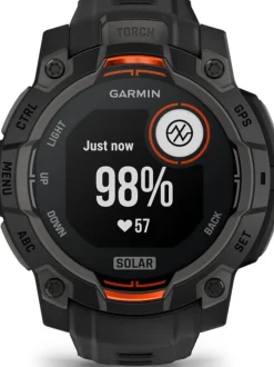 Garmin Instinct 3 Solar, 45mm Black Bezel With Black Band