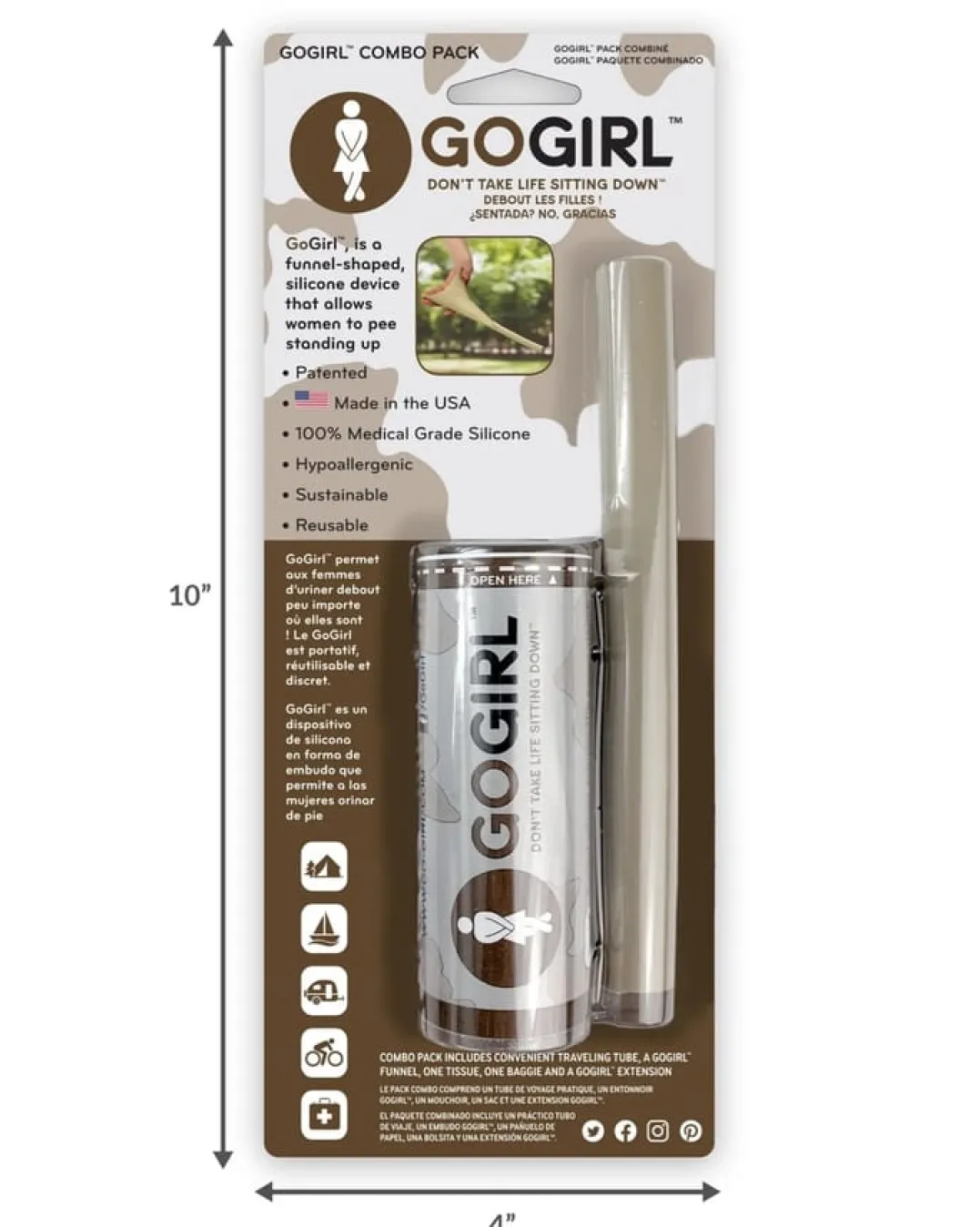 GoGirl Women's GoGirl Combo Pack Khaki
