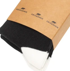 Gridarmor Heritage Merino Socks 2p Jr Black/White