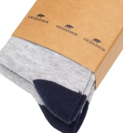 Gridarmor Heritage Merino Socks 2p Jr Light Grey/Dk Navy/White