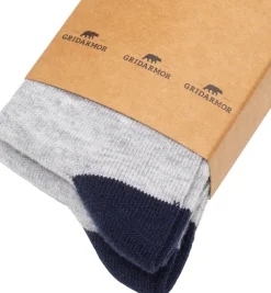 Gridarmor Heritage Merino Socks 2p Jr Light Grey/Dk Navy/White