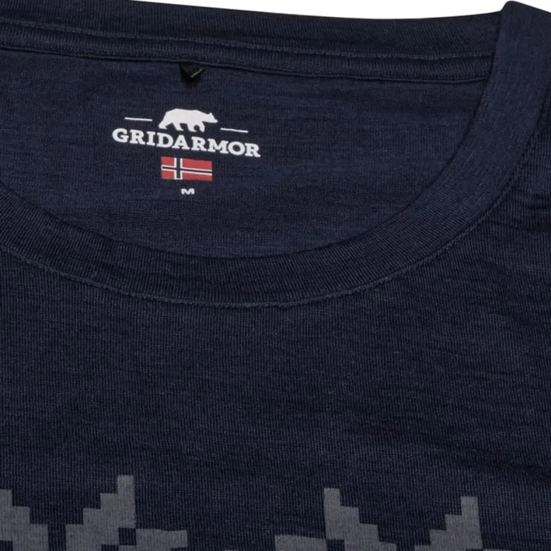 Gridarmor Larsnes Merino T-Skjorte Men Navy Blazer/Asphalt