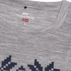 Gridarmor Larsnes Merino T-Skjorte Men Light Grey Melange/Navy Blazer