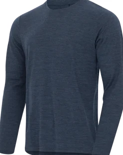 Gridarmor Men's Merino Wool Ls Tee Navy Blazer Melange