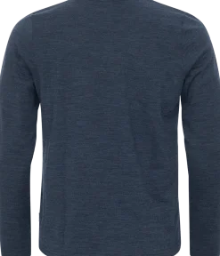 Gridarmor Men's Merino Wool Ls Tee Navy Blazer Melange