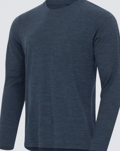 Gridarmor Men's Merino Wool Ls Tee Navy Blazer Melange