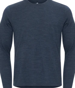 Gridarmor Men's Merino Wool Ls Tee Navy Blazer Melange