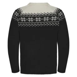 Gridarmor Men's Snøkrystall Round Neck Ullgenser Black/White
