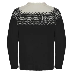 Gridarmor Men's Snøkrystall Round Neck Ullgenser Black/White
