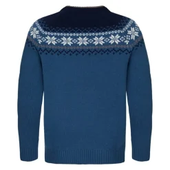 Gridarmor Men's Snøkrystall Round Neck Ullgenser Blue/White/Navy