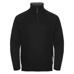 Gridarmor Men's Snøkrystall Solid Half Zip Ullgenser Black Beauty