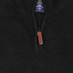 Gridarmor Men's Snøkrystall Solid Half Zip Ullgenser Black Beauty
