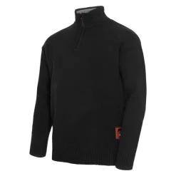 Gridarmor Men's Snøkrystall Solid Half Zip Ullgenser Black Beauty