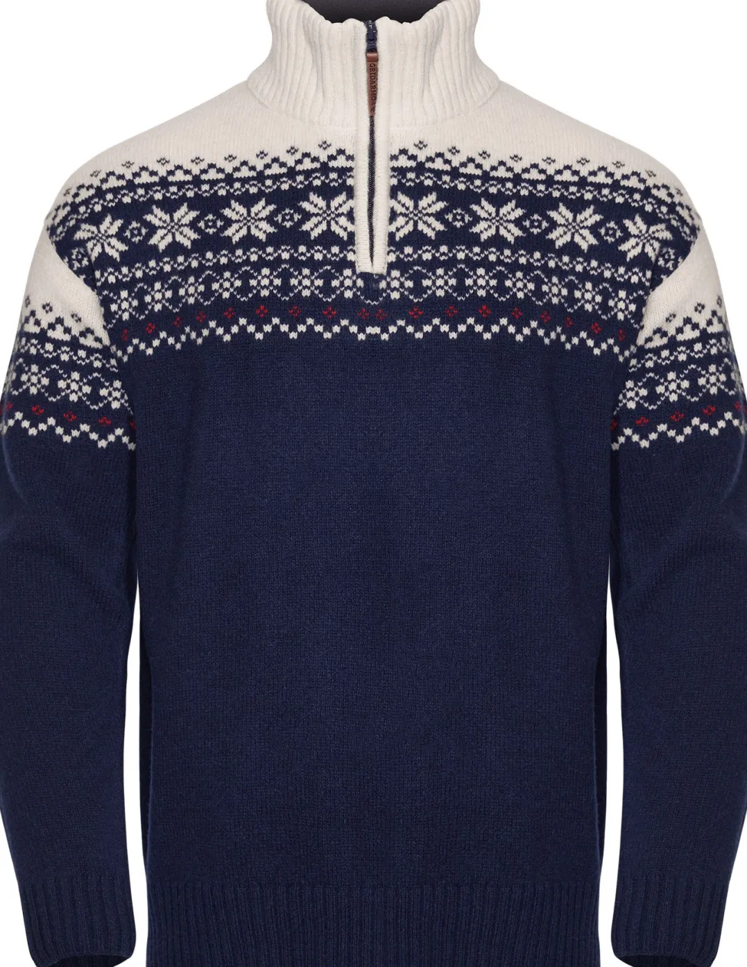Gridarmor Snøkrystall Hz Ullgenser Men Dark Navy/White/Red