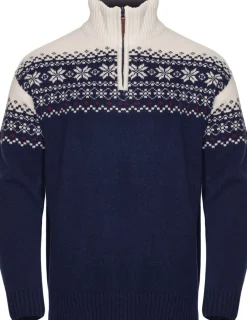 Gridarmor Snøkrystall Hz Ullgenser Men Dark Navy/White/Red