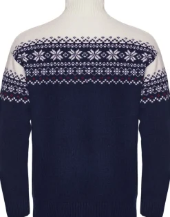 Gridarmor Snøkrystall Hz Ullgenser Men Dark Navy/White/Red