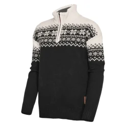 Gridarmor Women's Snøkrystall Half Zip Ullgenser Black/White