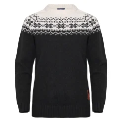 Gridarmor Women’s Snøkrystall Round Neck Ullgenser Black/White