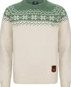 Gridarmor Women’s Snøkrystall Round Neck Ullgenser White/green