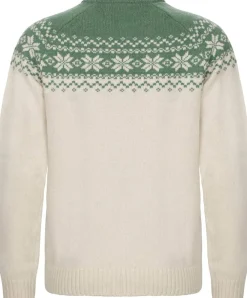 Gridarmor Women’s Snøkrystall Round Neck Ullgenser White/green