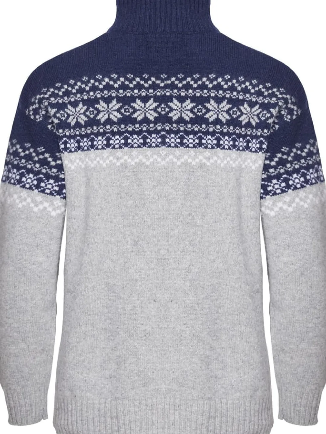 Gridarmor Women's Snøkrystall Half Zip Ullgenser Light Grey/Dark Navy/White