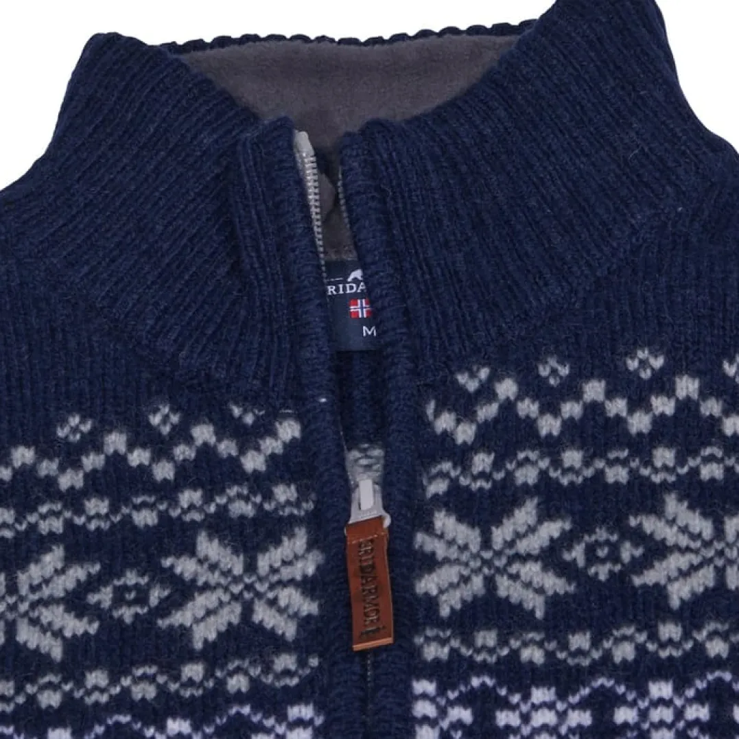 Gridarmor Women's Snøkrystall Half Zip Ullgenser Light Grey/Dark Navy/White