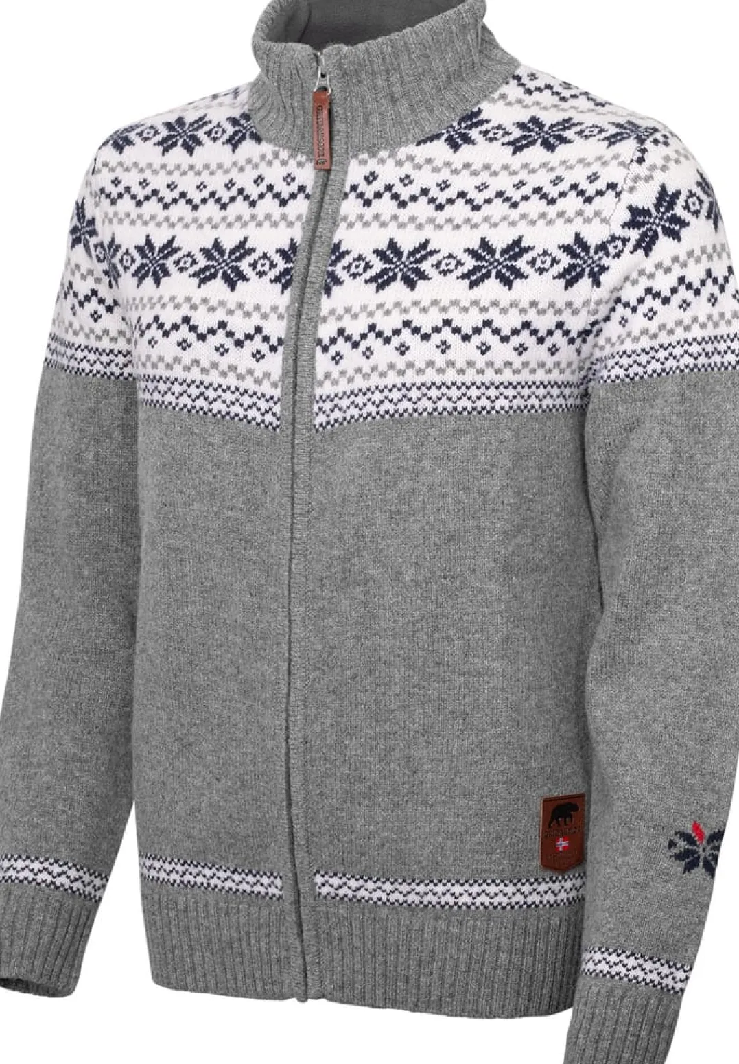Gridarmor Women's Snøstjerne Full Zip UllgenserMid Grey Melange