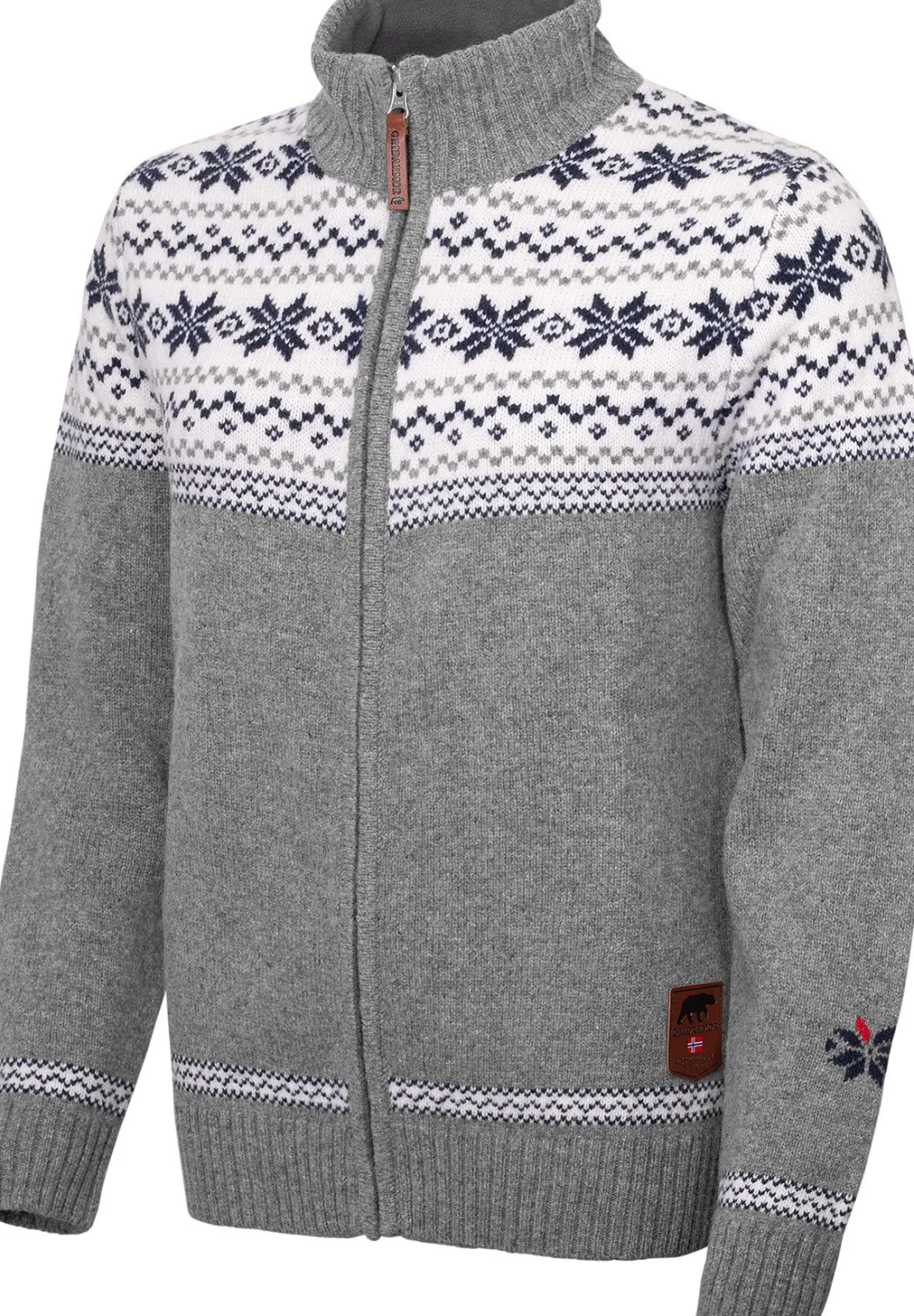 Gridarmor Women's Snøstjerne Full Zip UllgenserMid Grey Melange