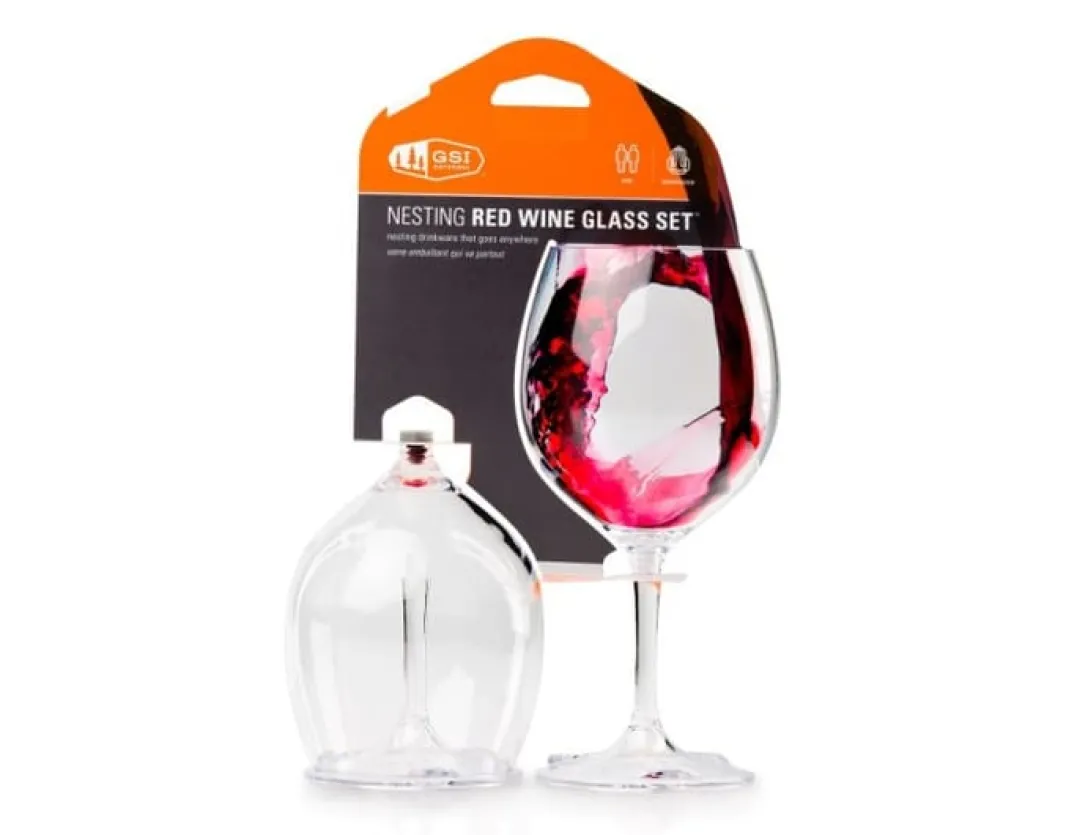 GSI Outdoors Nesting Red Wine Glass Set NoColour