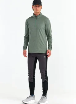 Hellner Nunis Halfzip Ls Tee Men Laurel Wreath Melange