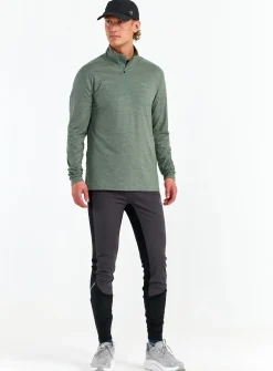 Hellner Nunis Halfzip Ls Tee Men Laurel Wreath Melange
