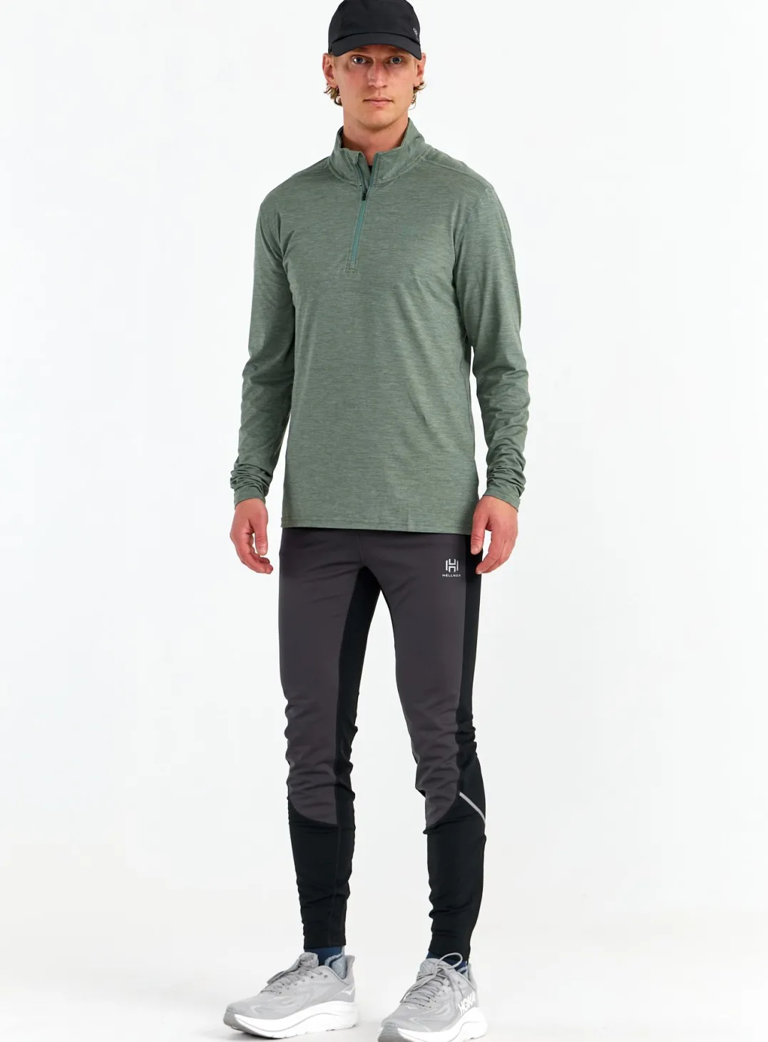 Hellner Nunis Halfzip Ls Tee Men Laurel Wreath Melange