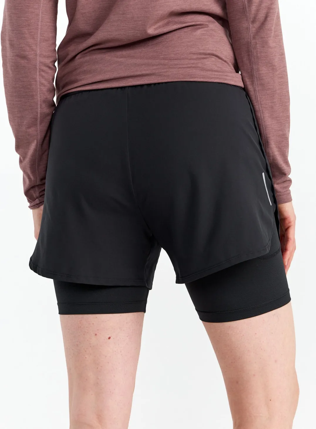 Hellner Women's Kelva 2-In-1 Running Long Tights Black Beauty/black Beauty