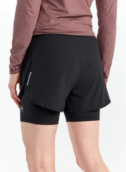 Hellner Women's Kelva 2-In-1 Running Long Tights Black Beauty/black Beauty
