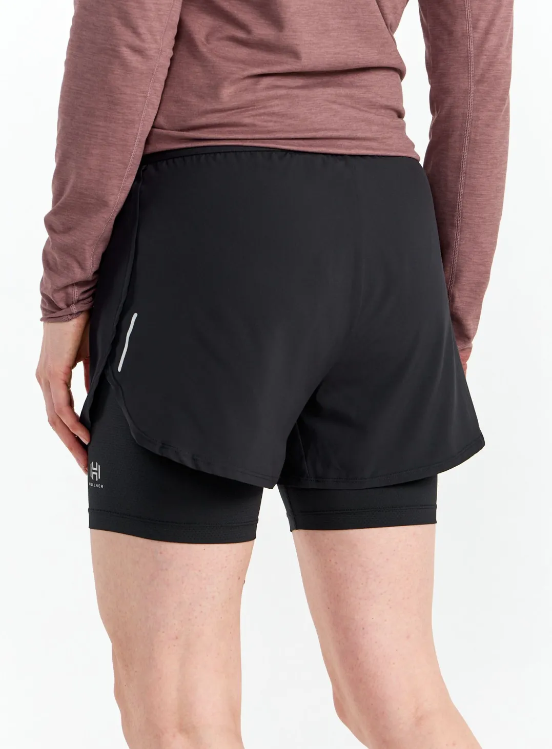 Hellner Women's Kelva 2-In-1 Running Long Tights Black Beauty/black Beauty