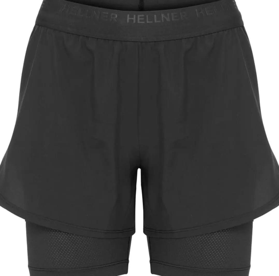 Hellner Women's Kelva 2-In-1 Running Long Tights Black Beauty/black Beauty