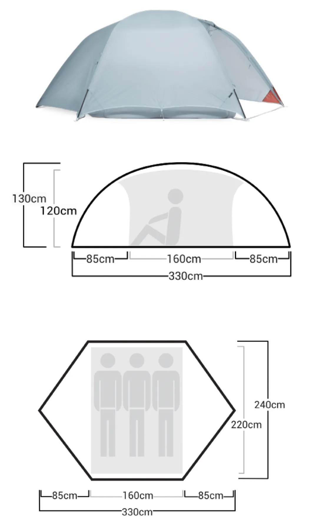 Helsport Superlight Reinsfjell 3 Adventure Grey