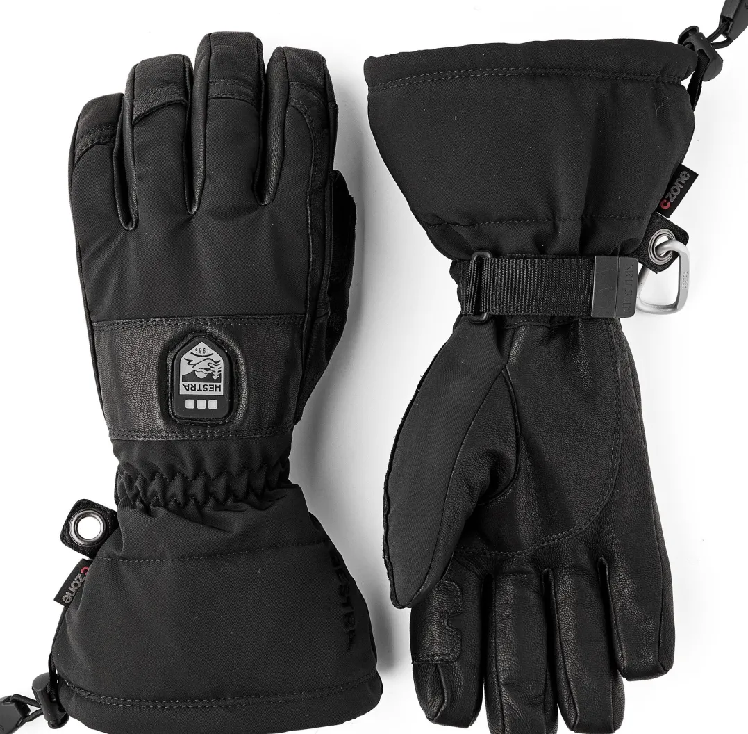 Hestra Heater Gauntlet - 5 Finger Black/Black